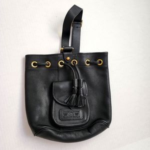 DOONEY & BOURKE black bucket bag with tassle trim